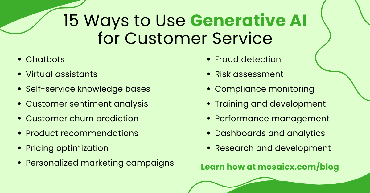 Infographic: 15 Ways to Use Generative AI for Customer Service